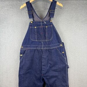 Vintage Union Made Denim Bib Overalls Mens Dark Wash Indigo Workwear Pants